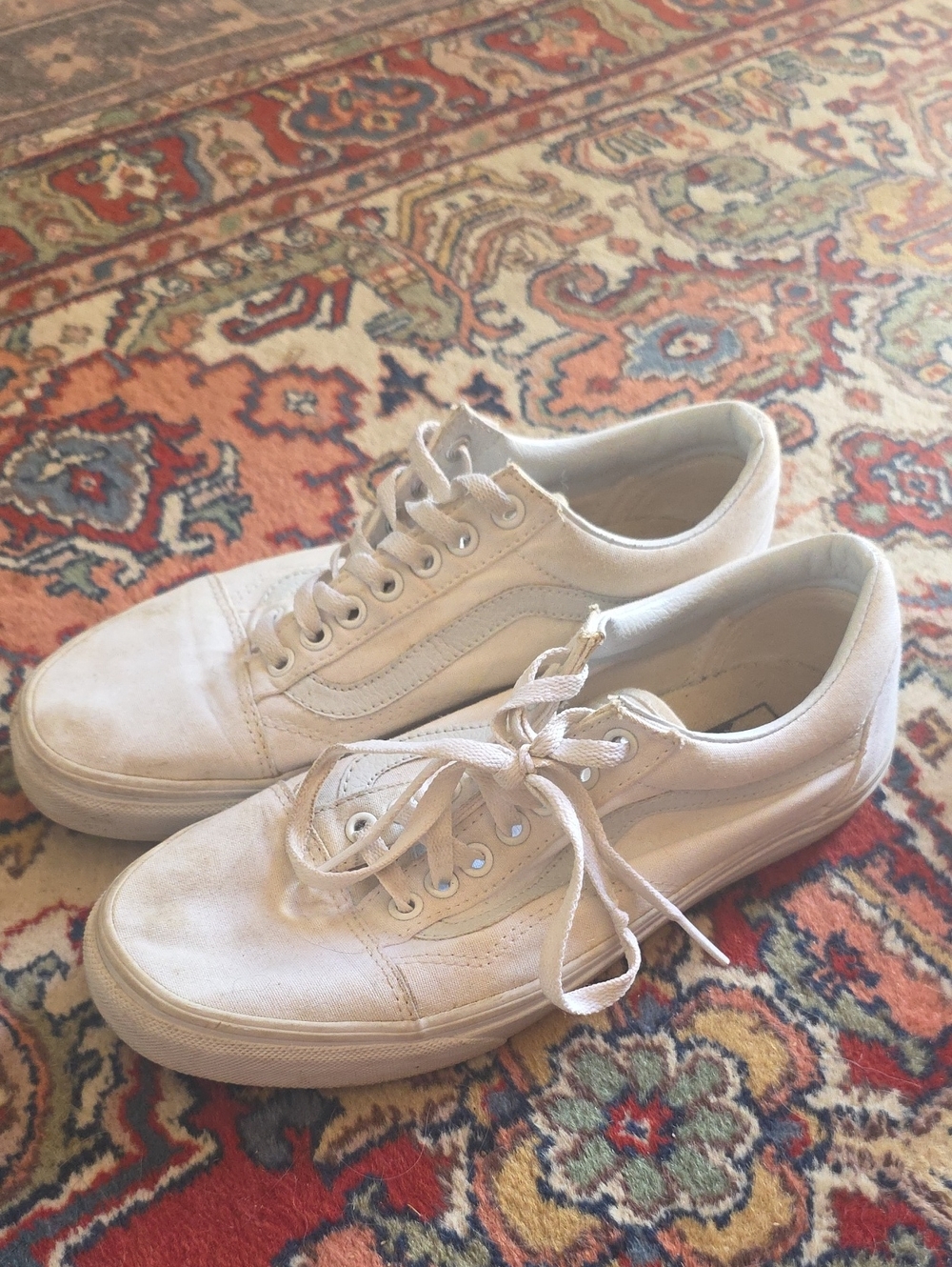 Vans Off-White Low Top Canvas Sneakers